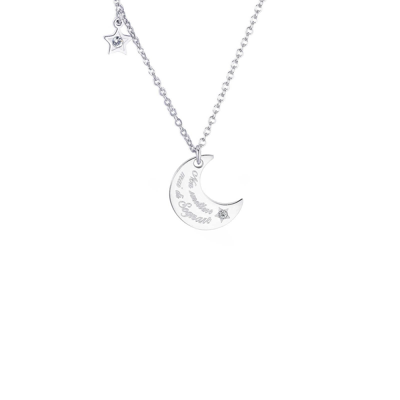 S'Agapo collana da donna in acciaio con doppio cuore S'Agapo collana da donna in acciaio con doppio cuore