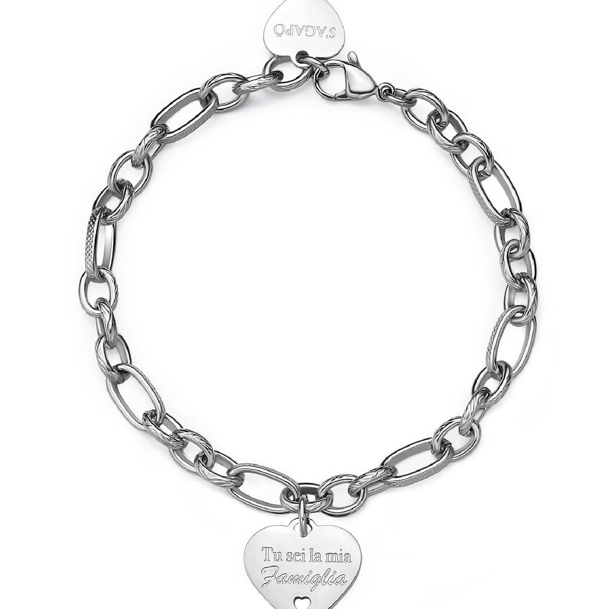 S'Agapõ Collana Donna Girocollo Doppio Filo In Acciaio 316L - Collezione Chunky - SHK08 - Ipoallergenica Made In Italy - 3