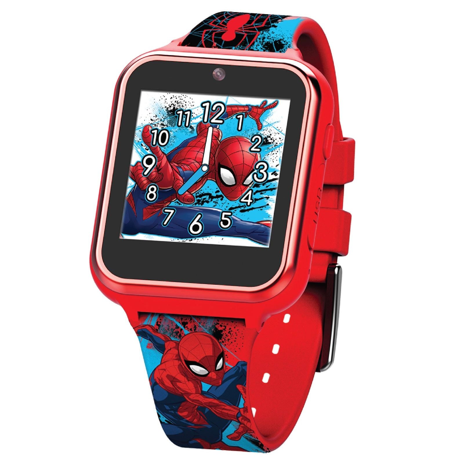 Marvel Spiderman Orologio Digitale In Gomma Rossa Per Ragazzi - Con Luci Colorate E Cinturino Regolabile