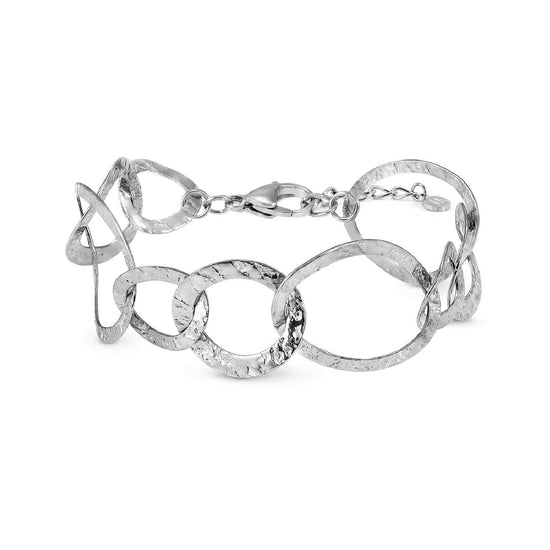 Bracciale Nomination in acciaio martellato ovali intrecciati 20 cm
