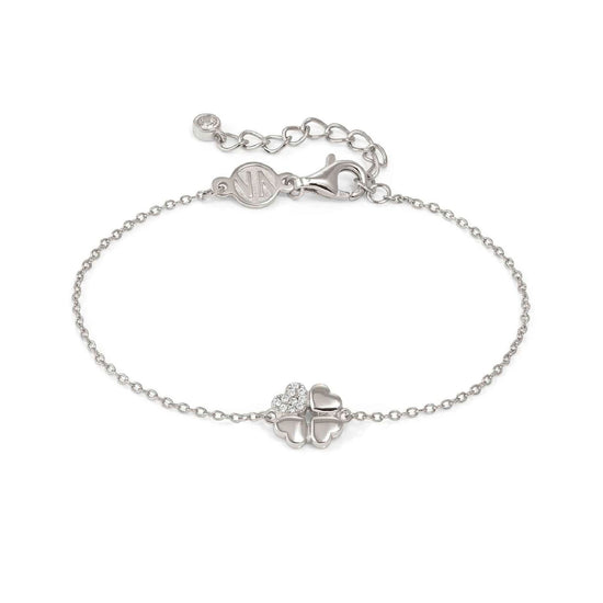 Bracciale Nomination Petit Sparkle quadrifoglio in argento Regolabile 16-19 cm