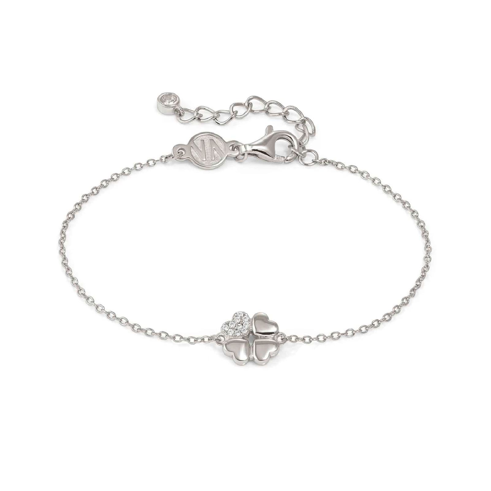 Bracciale Nomination Petit Sparkle quadrifoglio in argento Regolabile 16-19 cm