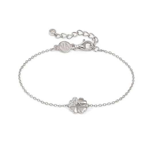 Bracciale Nomination Petit Sparkle quadrifoglio in argento Regolabile 16-19 cm
