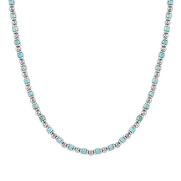 Collana Nomination in acciaio con pietre turchesi da uomo MISURA UNICA