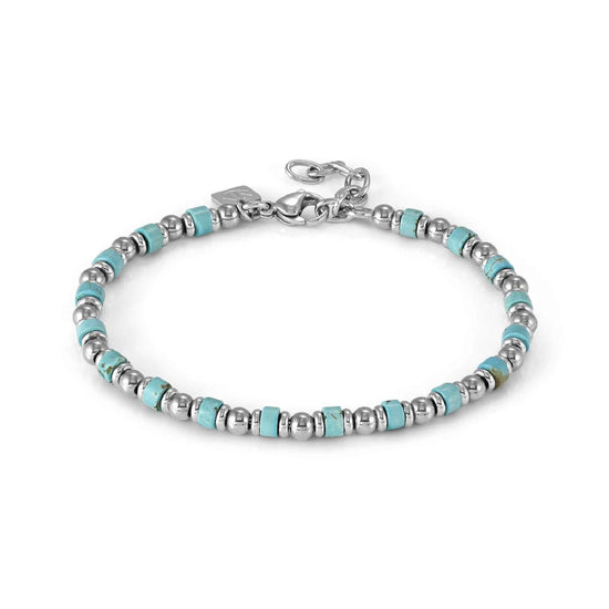 Bracciale Nomination in acciaio con pietre turchesi 21 cm