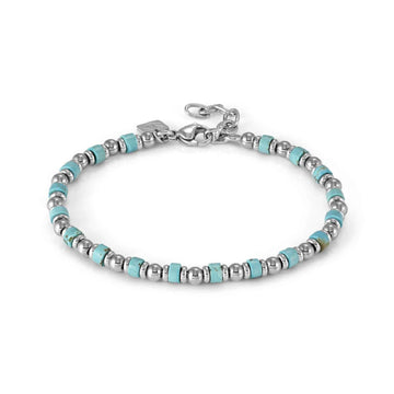Bracciale Nomination in acciaio con pietre turchesi 21 cm