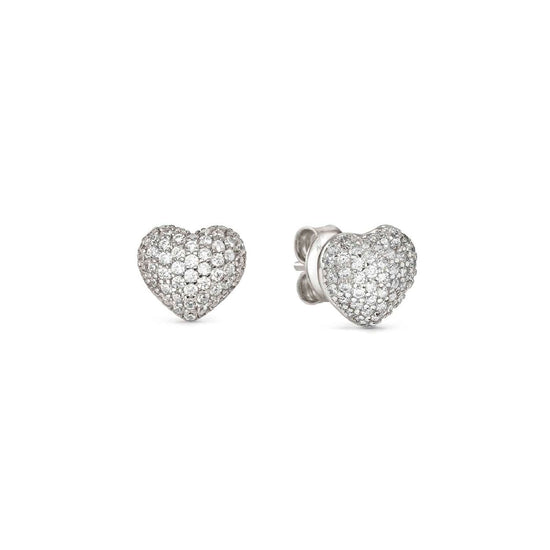 Orecchini Nomination LifePoetry in argento con cuore di zirconi MISURA UNICA
