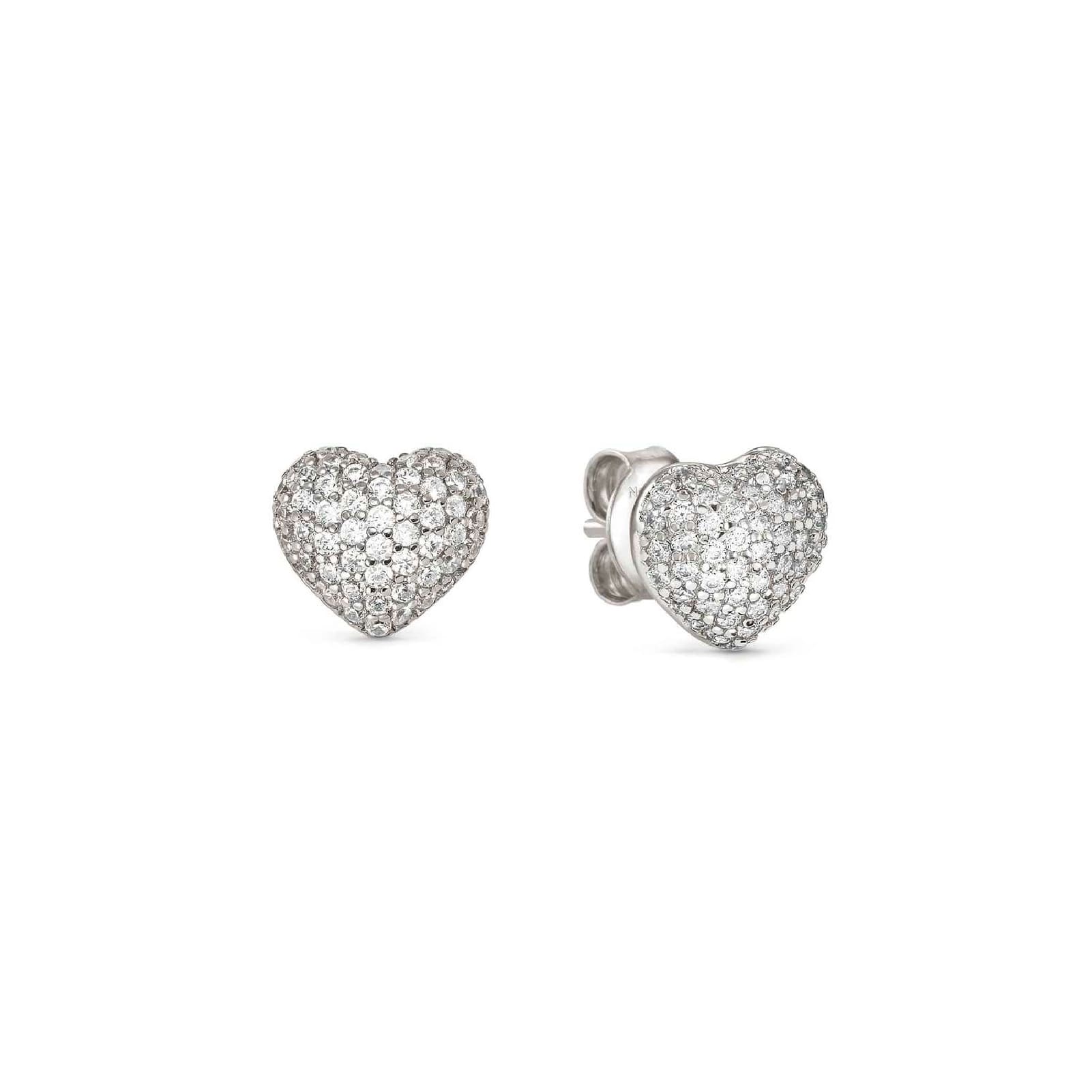 Orecchini Nomination LifePoetry in argento con cuore di zirconi MISURA UNICA