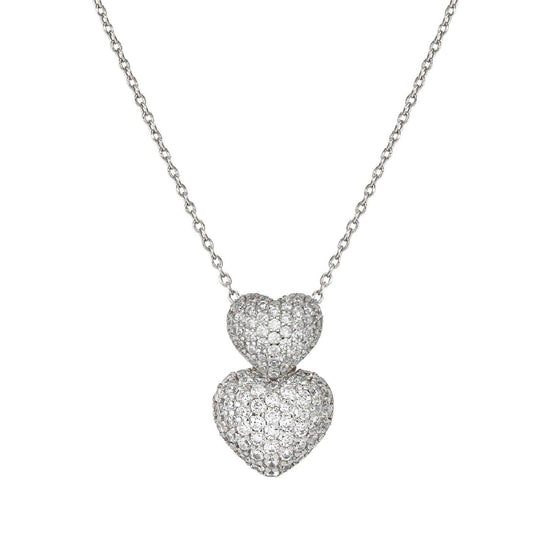 Collana Nomination LifePoetry con doppio cuore di zirconi MISURA UNICA