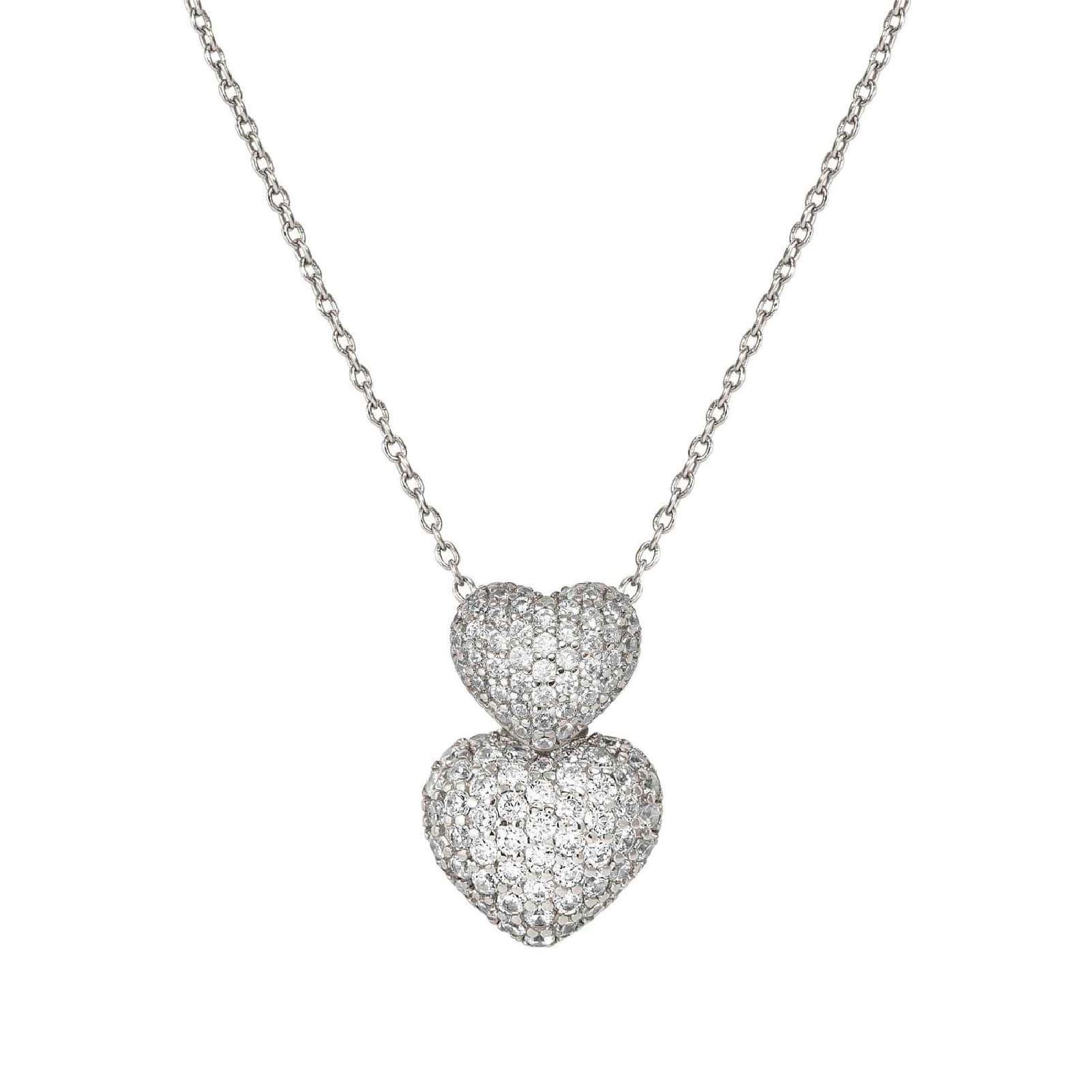 Collana Nomination LifePoetry con doppio cuore di zirconi MISURA UNICA