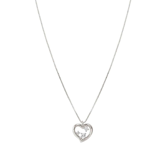 Collana Nomination in argento rodiato con cuore e zirconi MISURA UNICA