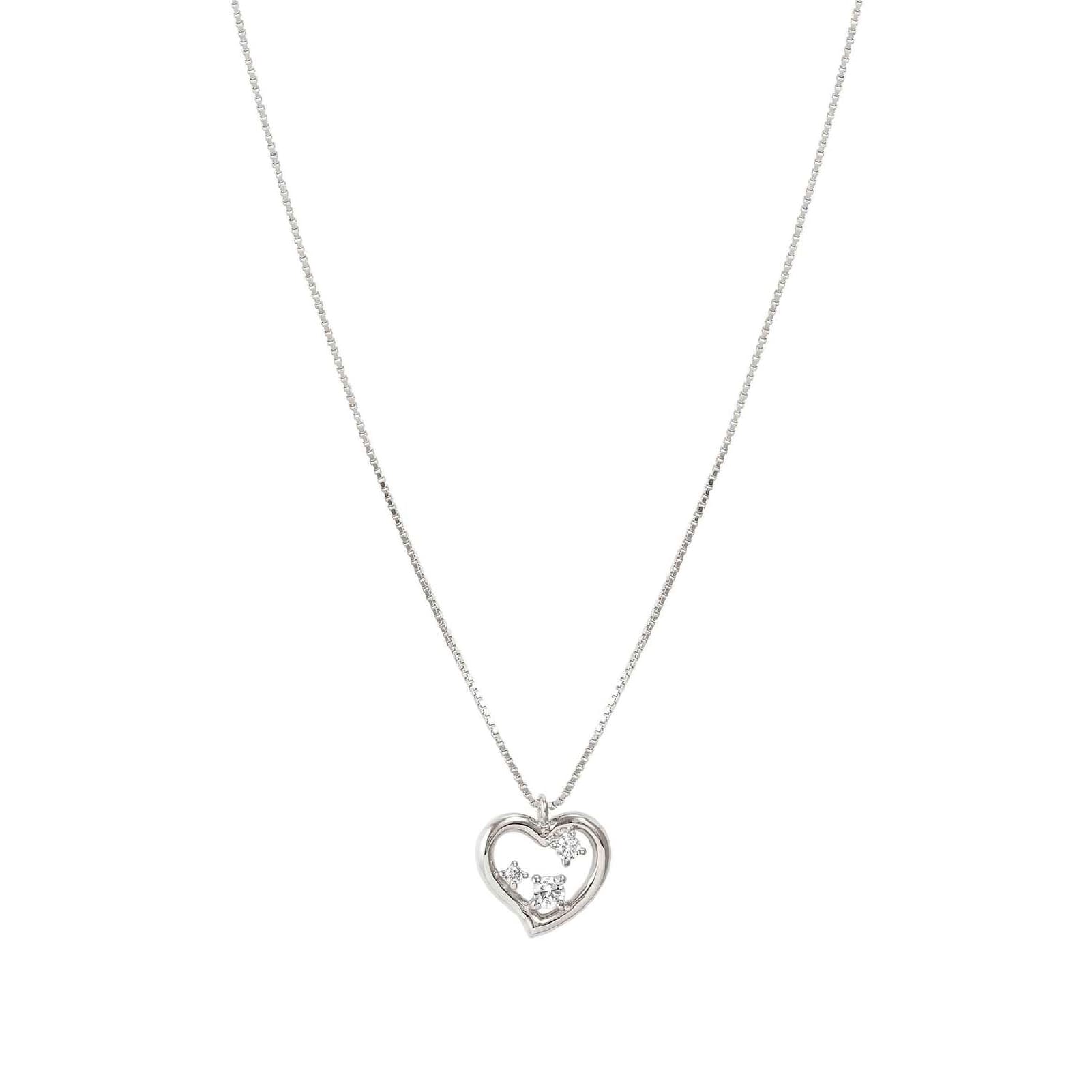 Collana Nomination in argento rodiato con cuore e zirconi MISURA UNICA