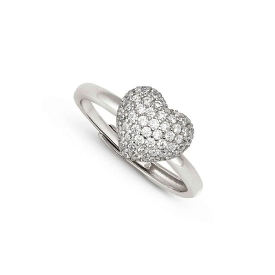Anello Nomination LifePoetry con cuore di zirconi bianchi Regolabile dalla 11 alla 17
