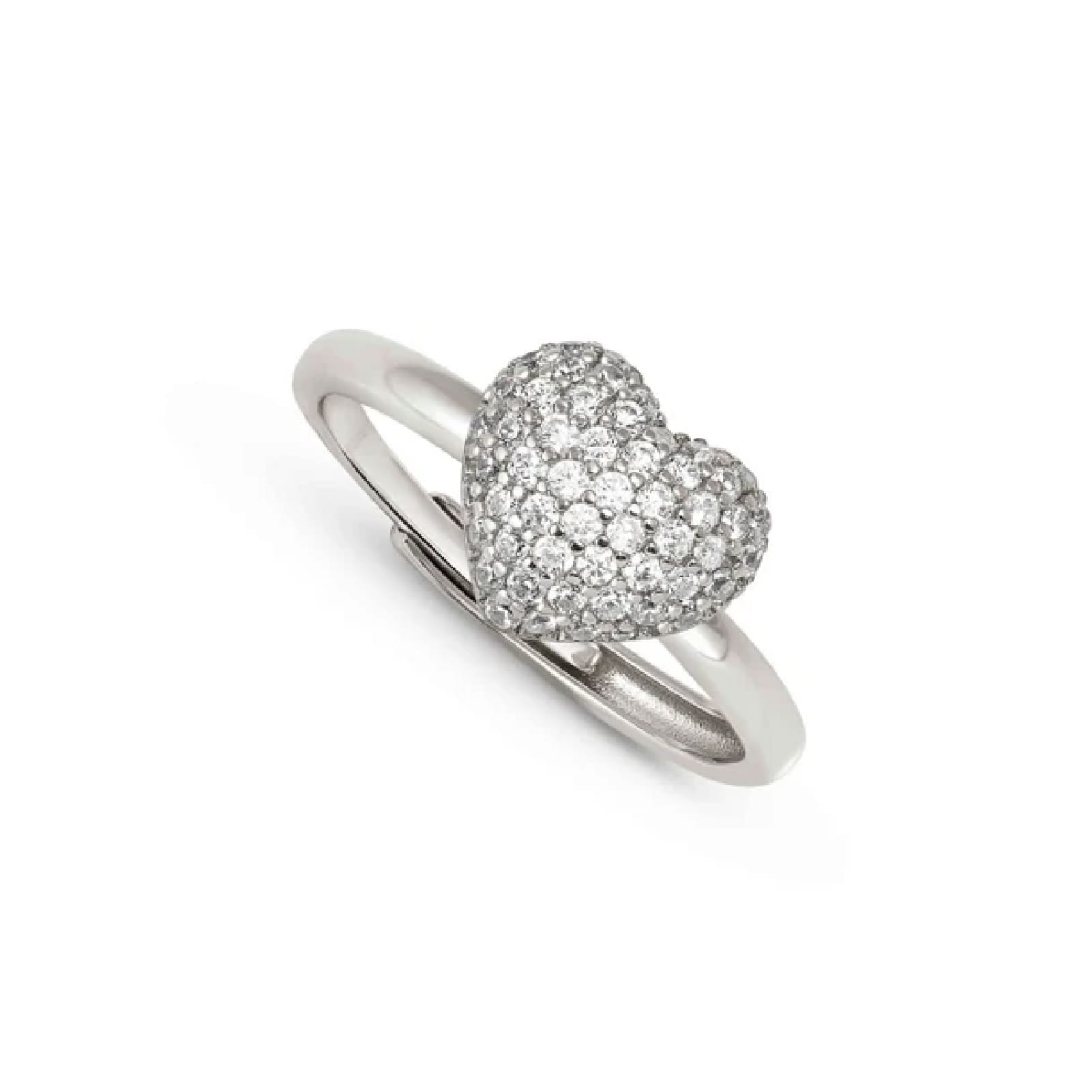 Anello Nomination LifePoetry con cuore di zirconi bianchi Regolabile dalla 11 alla 17