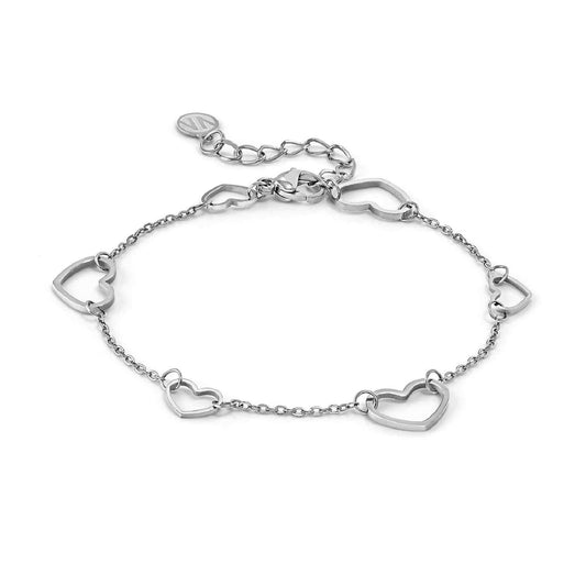 Bracciale catena Nomination Ritmatika con ciondoli cuore 19 cm