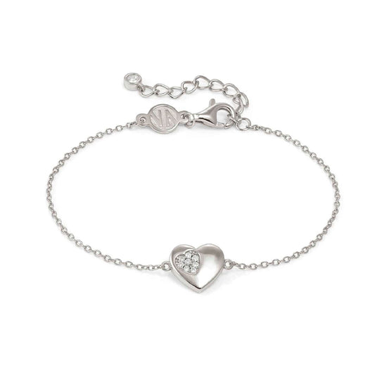 Bracciale Nomination Petit Sparkle cuore argento e zirconi Regolabile 16-19 cm