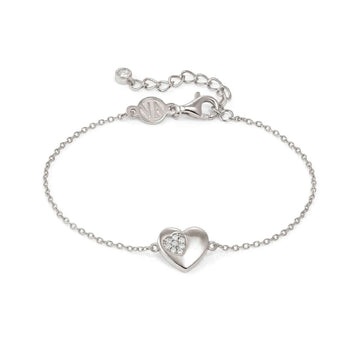 Bracciale Nomination Petit Sparkle cuore argento e zirconi Regolabile 16-19 cm