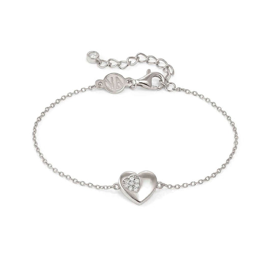Bracciale Nomination Petit Sparkle cuore argento e zirconi Regolabile 16-19 cm