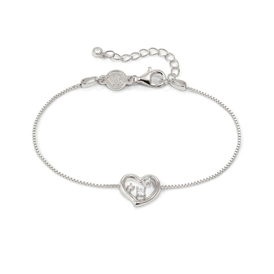 Bracciale Nomination in argento con cuore centrale e zirconi 18 cm