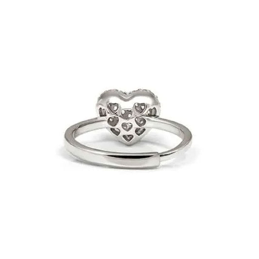 Anello Nomination LifePoetry con cuore di zirconi bianchi Regolabile dalla 11 alla 17