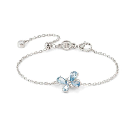 Bracciale Nomination in argento con farfalla di zirconi celesti Regolabile 14-18 cm