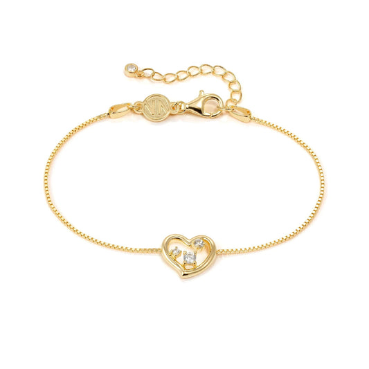 Bracciale Nomination argento placcato oro 18kt con cuore 18 cm