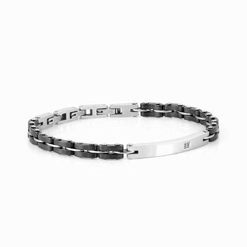 Bracciale catena Nomination in acciaio e zirconi targhetta 21 cm