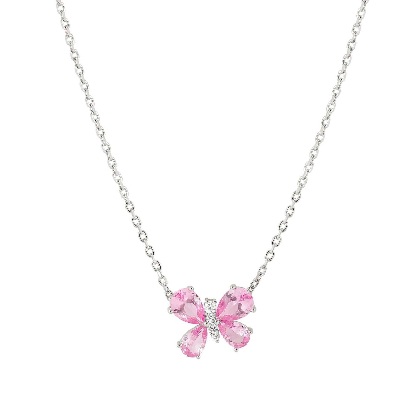Collana donna Nomination argento con farfalla di zirconi rosa MISURA UNICA