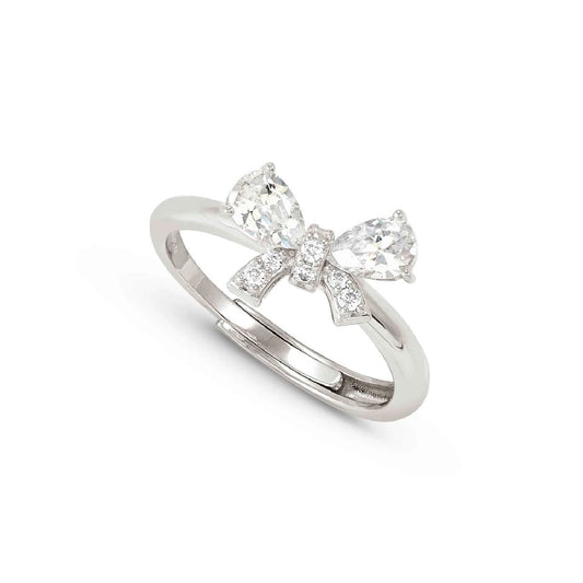 Anello da donna Nomination in argento con fiocco di zirconi Regolabile dalla 11 alla 17