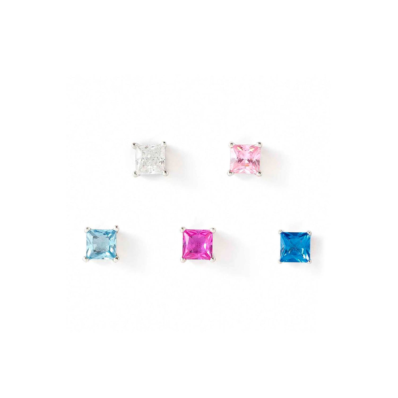 Set orecchini punto luce in argento con zirconi multicolor MISURA UNICA