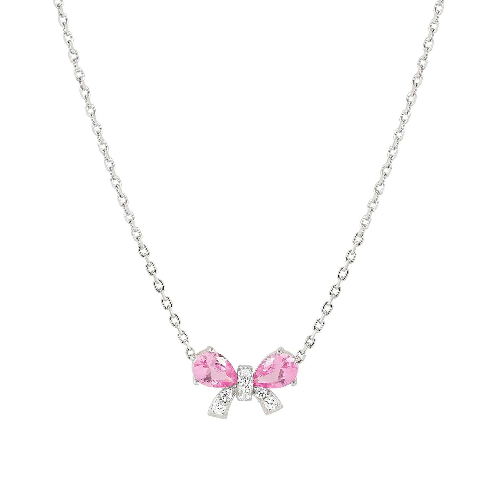 Collana donna Nomination argento con fiocco di zirconi rosa MISURA UNICA