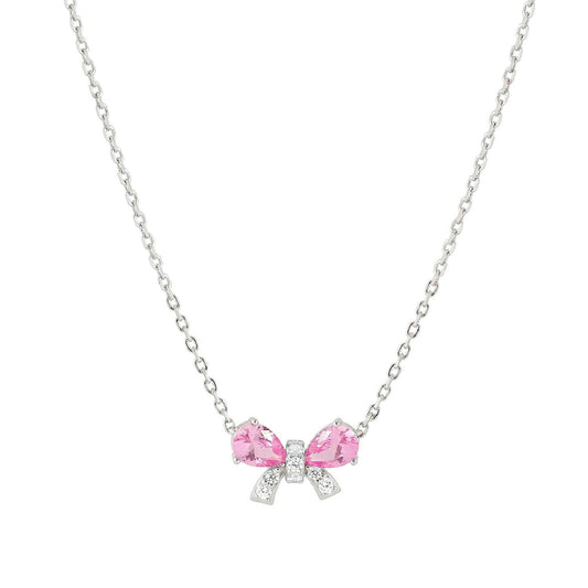 Collana donna Nomination argento con fiocco di zirconi rosa MISURA UNICA