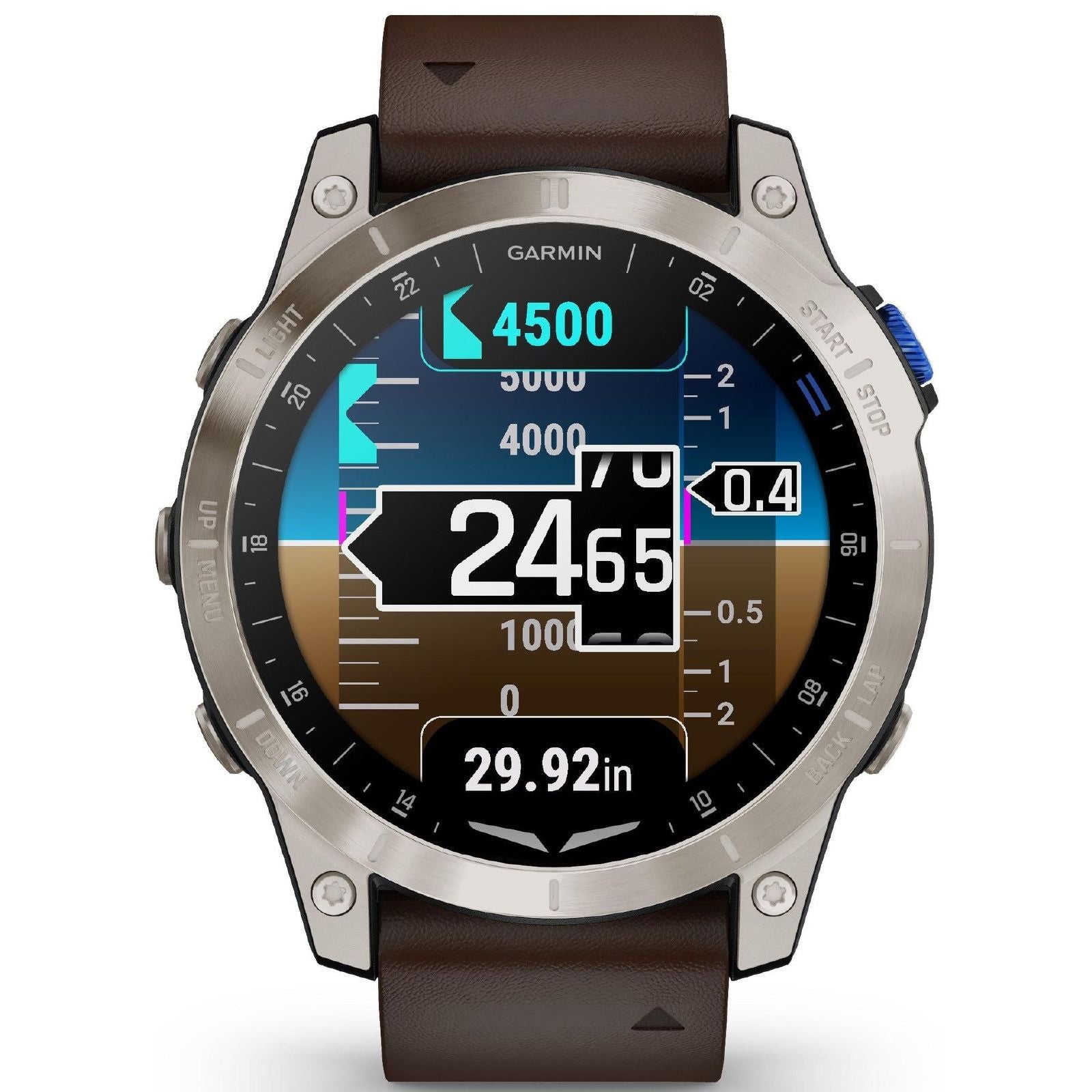 Orologio Smartwatch unisex Garmin D2 Mach 1 cassa 47mm e cinturino pelle 010-02582-55-4