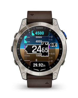 Orologio Smartwatch GPS unisex Garmin D2 Mach 1 con cassa di 47mm e cinturino in pelle 010-02582-55