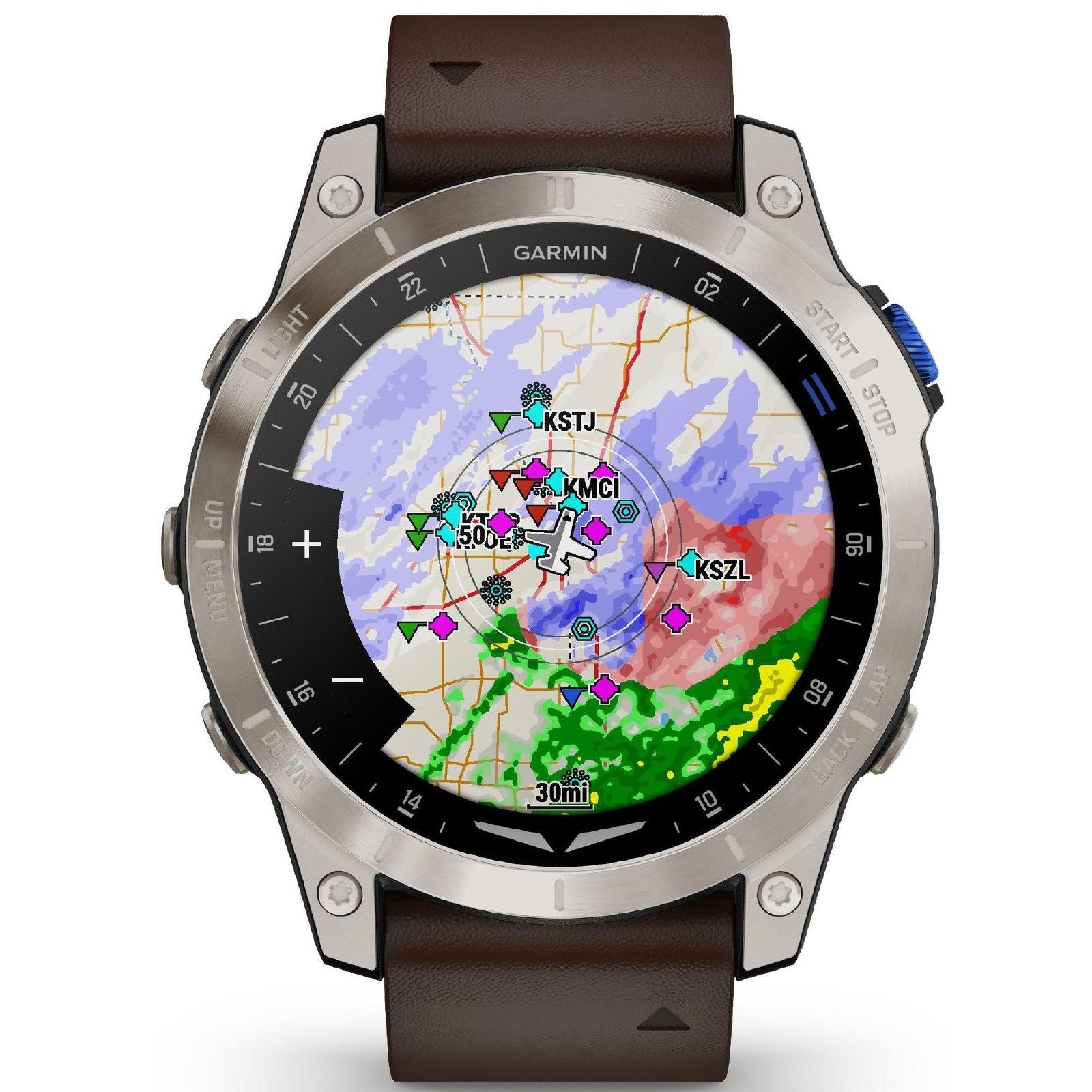 Orologio Smartwatch unisex Garmin D2 Mach 1 cassa 47mm e cinturino pelle 010-02582-55-5