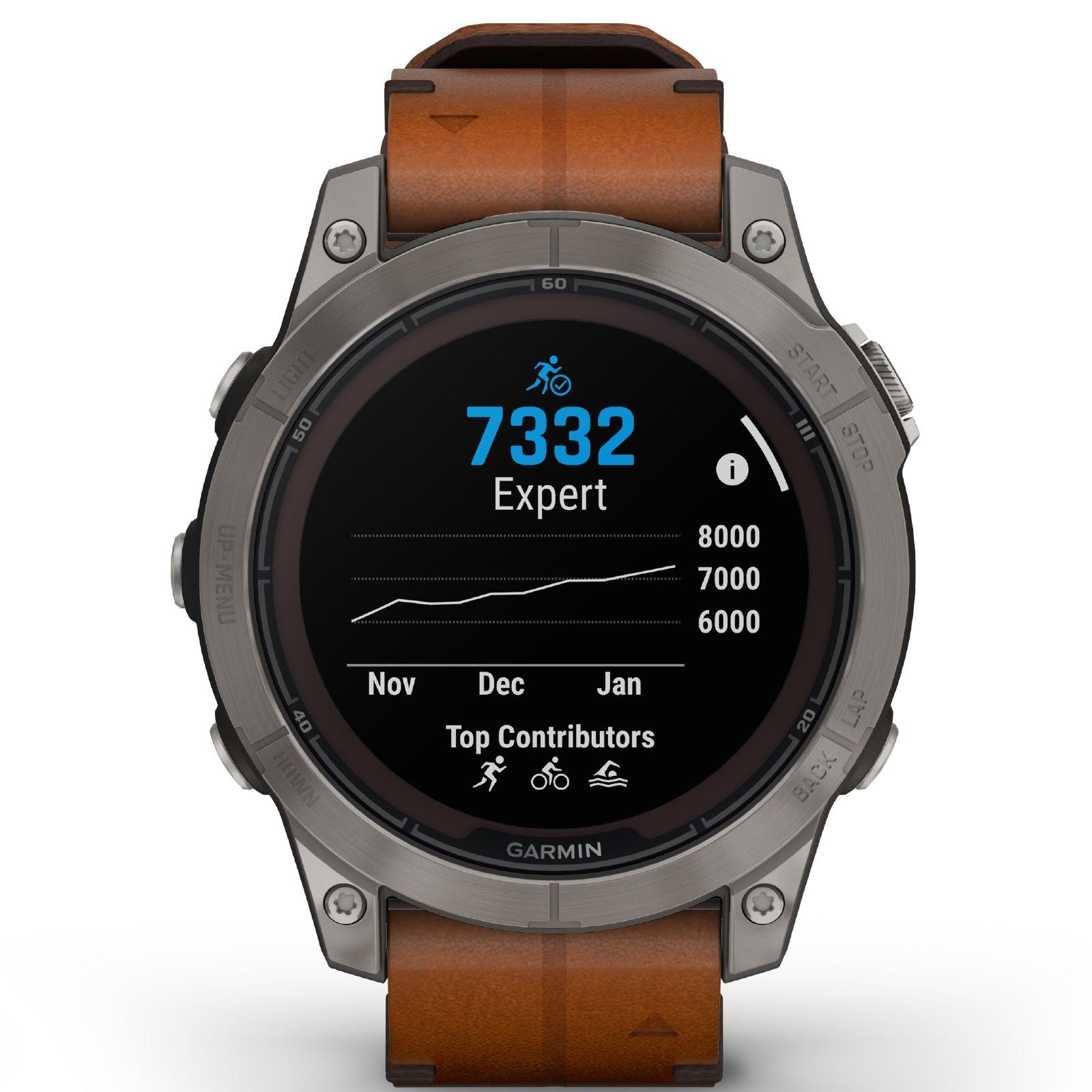 Orologio Smartwatch unisex Garmin Fenix® 7 Pro cassa 47 mm e pelle marrone 010-02777-30-1