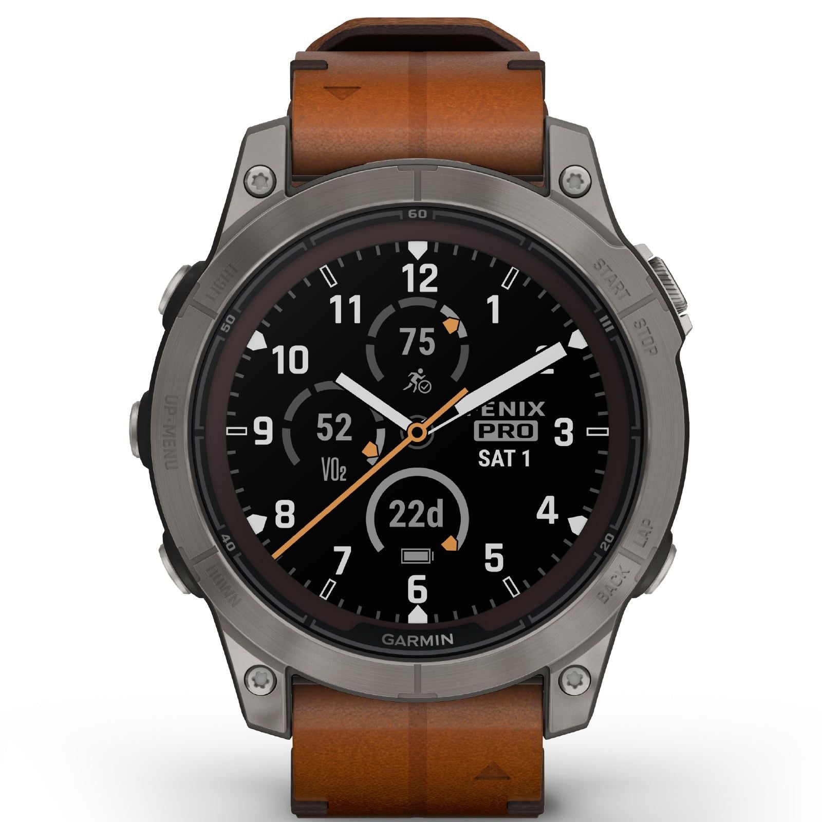 Orologio Smartwatch unisex Garmin Fenix® 7 Pro cassa 47 mm e pelle marrone 010-02777-30-7