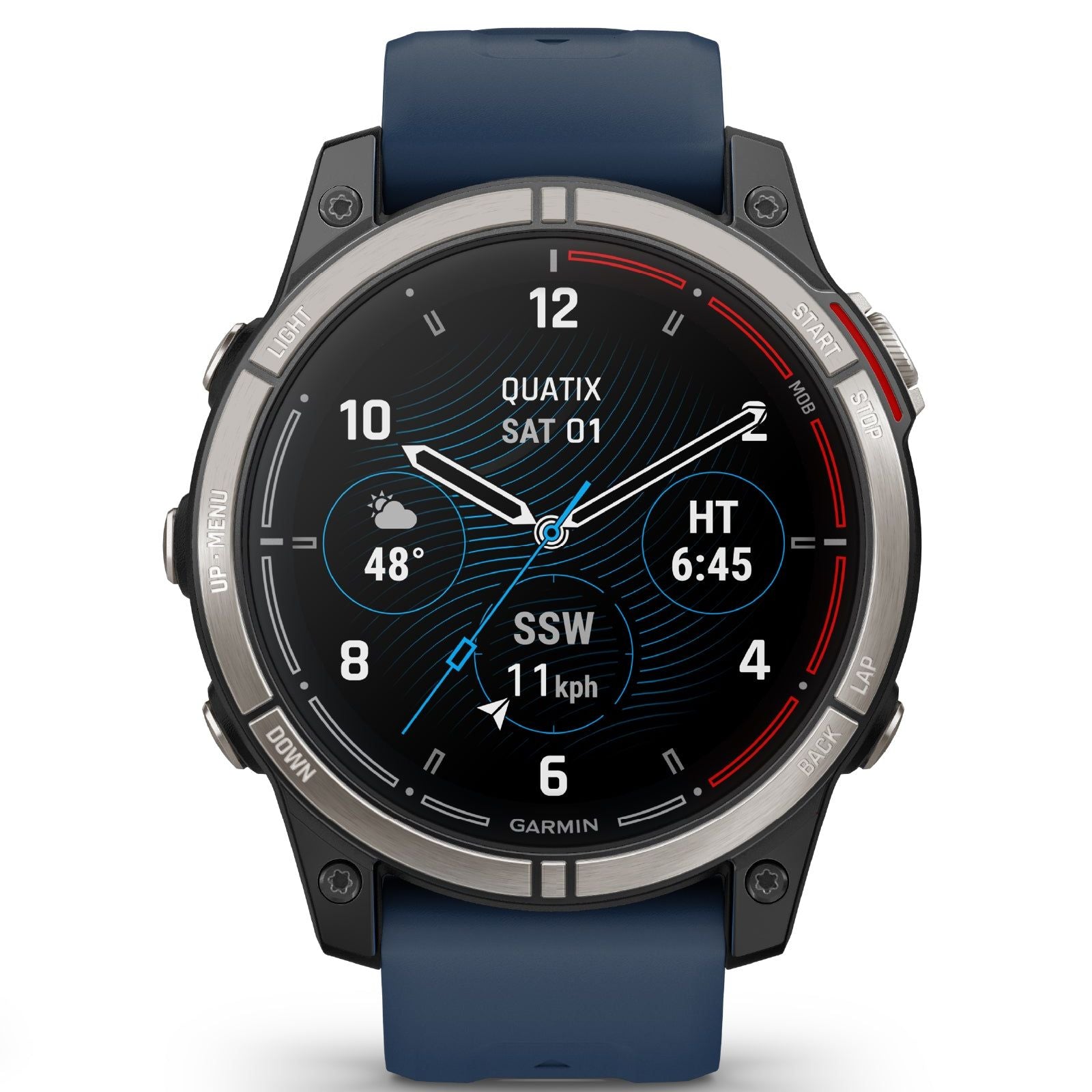 Orologio Smartwatch GPS unisex Garmin Quatix® 7 con silicone blu 47 mm 010-02803-81-1