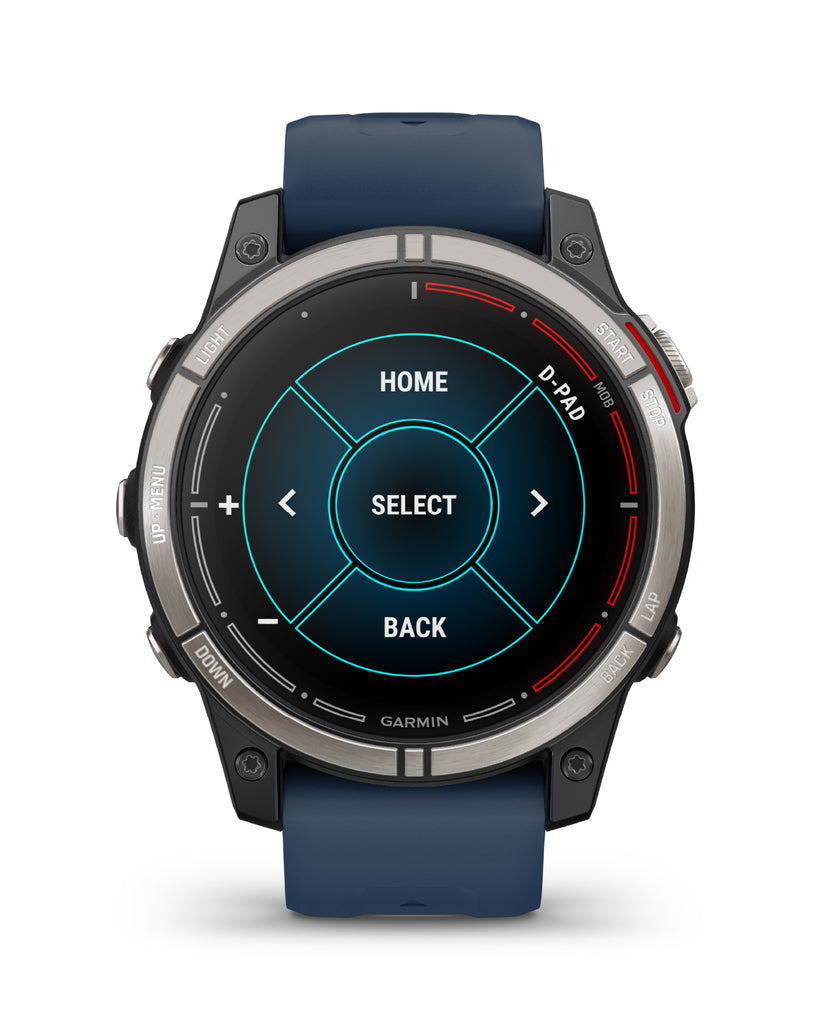 Orologio Smartwatch GPS unisex Garmin Quatix® 7 Pro cassa di 47 mm e bracciale in silicone blu 010-02803-81