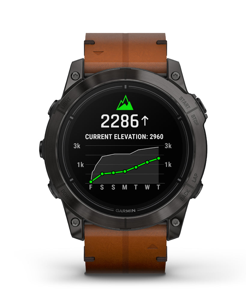 Orologio Smartwatch GPS unisex Garmin Epix™ Pro (Gen 2) cassa di 51 mm e cinturino in pelle marrone 010-02804-30