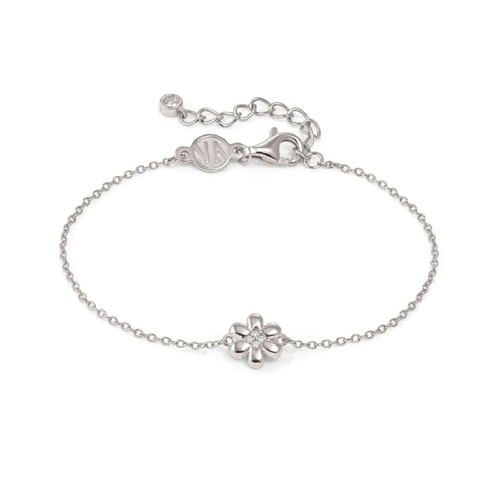 Bracciale Nomination Petit Sparkle fiore in argento e zirconi Regolabile 16-19 cm