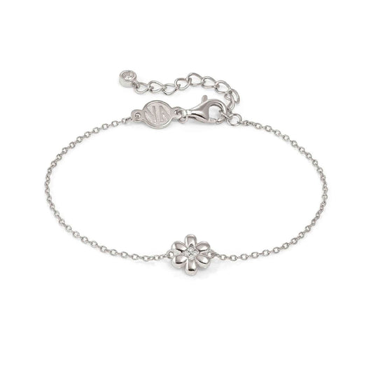 Bracciale Nomination Petit Sparkle fiore in argento e zirconi Regolabile 16-19 cm