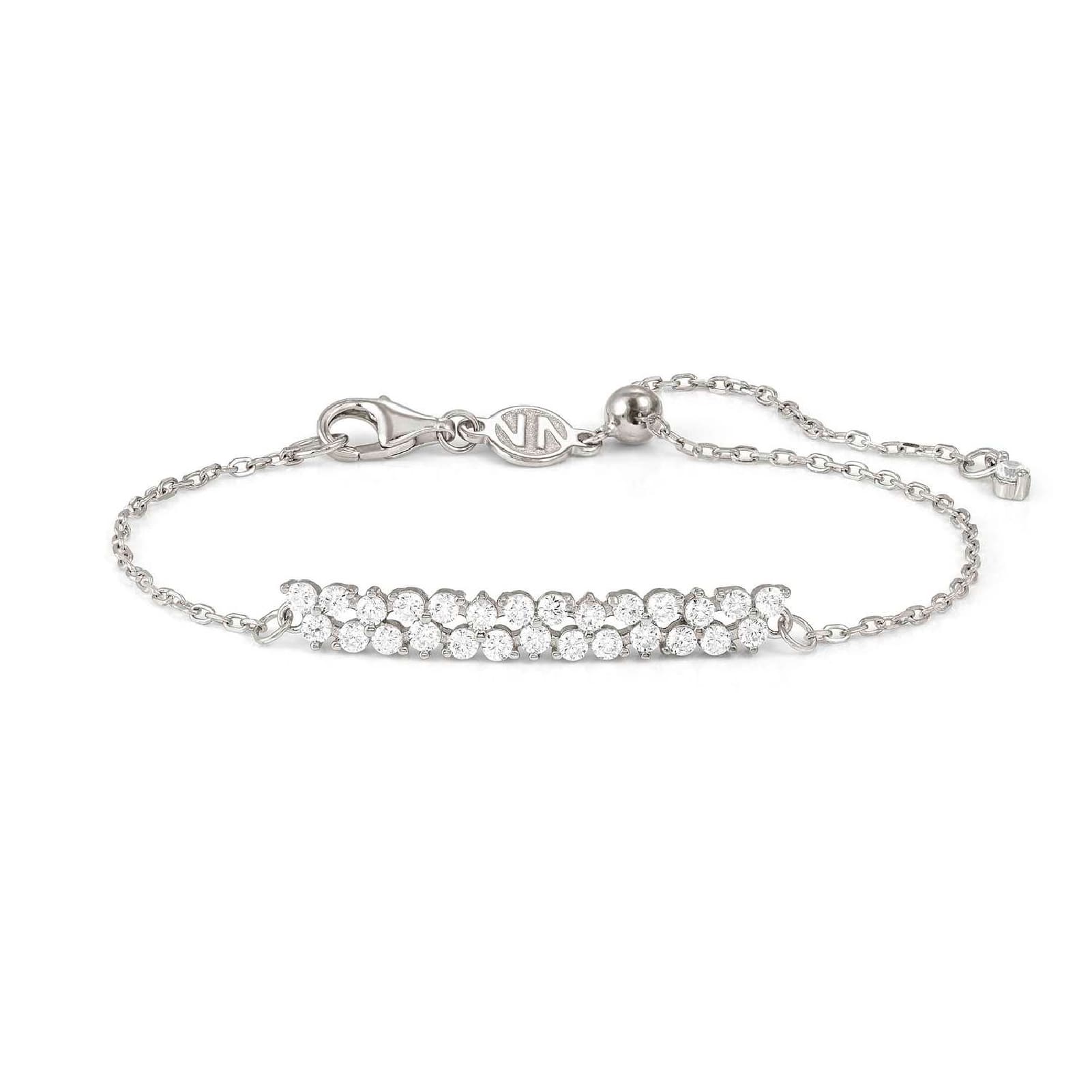 Bracciale Nomination Life Bouquet targhetta argento e zirconi 20 cm