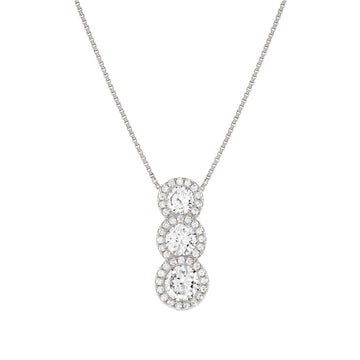 Collana Nomination in argento con ciondolo trilogy di zirconi 010