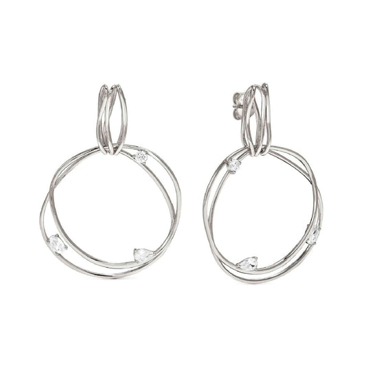 Orecchini pendenti Nomination My Rebel Art con cerchi e zirconi MISURA UNICA