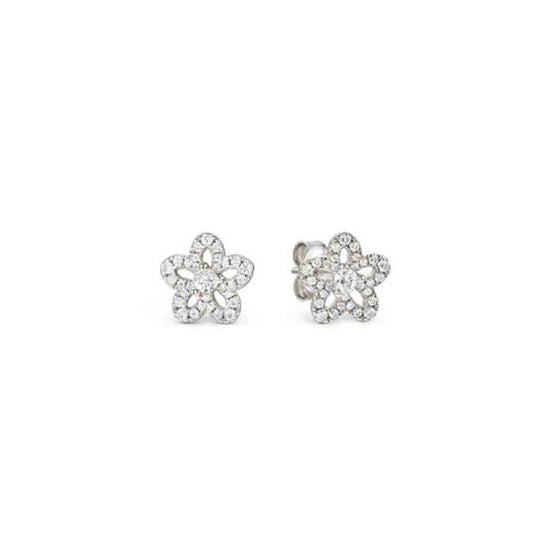 Orecchini Nomination argento con fiori e pavé di zirconi MISURA UNICA