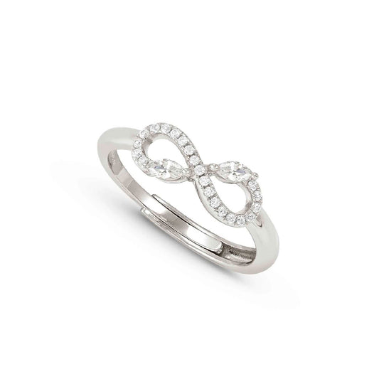 Anello da donna Nomination in argento con infinito di zirconi Regolabile dalla 11 alla 17
