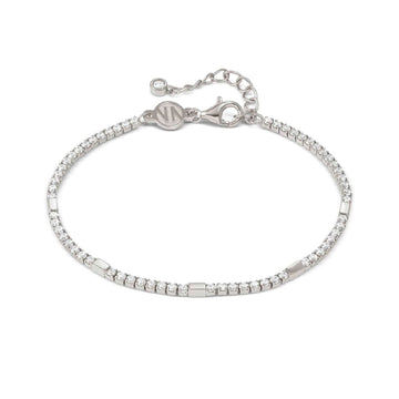 Bracciale tennis Nomination Petit Sparkle argento e zirconi Regolabile 16,5-19,5 cm