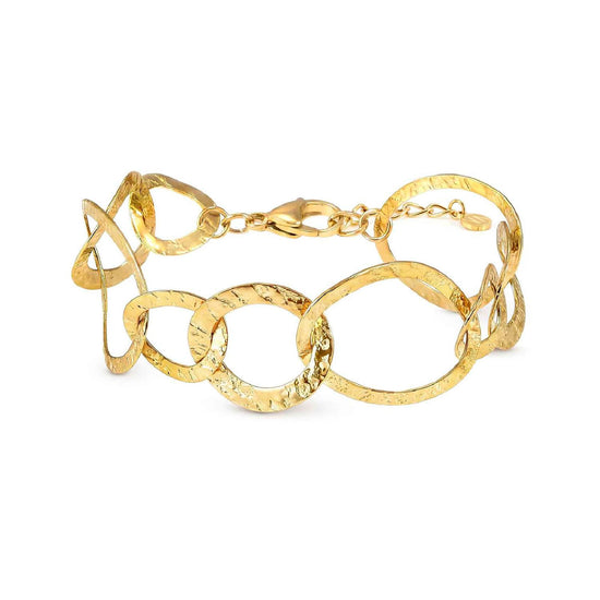 Bracciale Nomination in acciaio dorato ovali intrecciati 20 cm