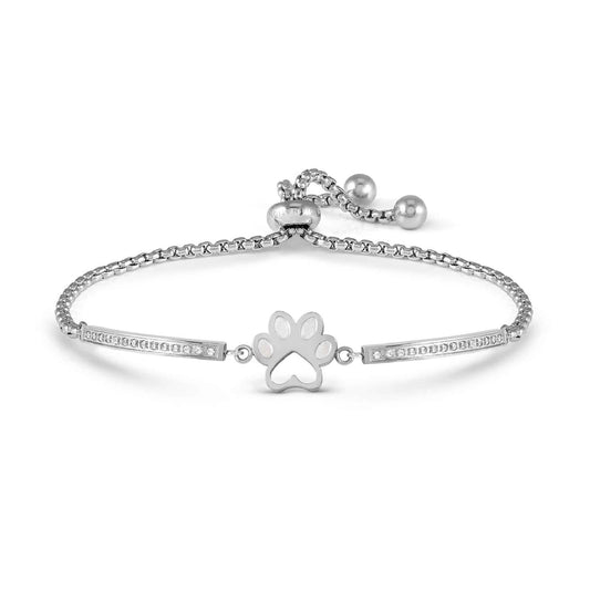 Bracciale Nomination Milleluci in acciaio e zirconi orma cane Regolabile 14-19 cm